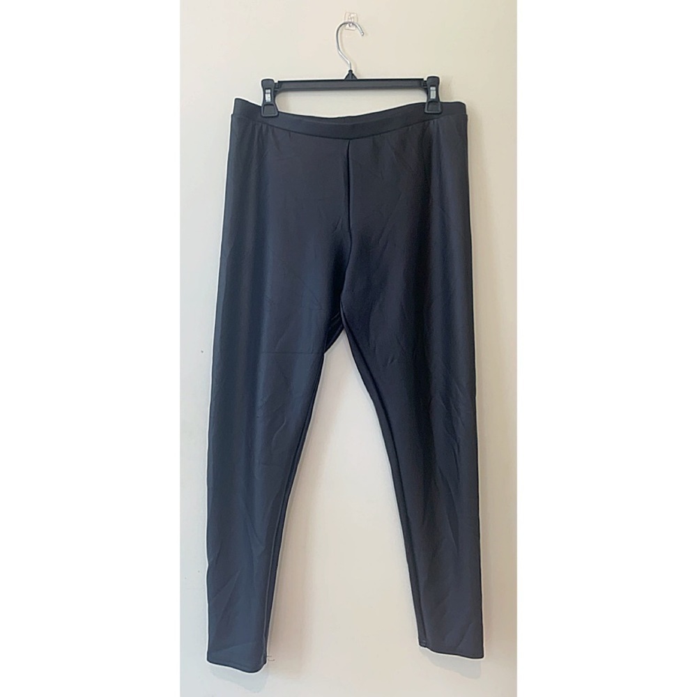 LC LAUREN CONRAD Sz L Glam Black Faux Leather Leggings
